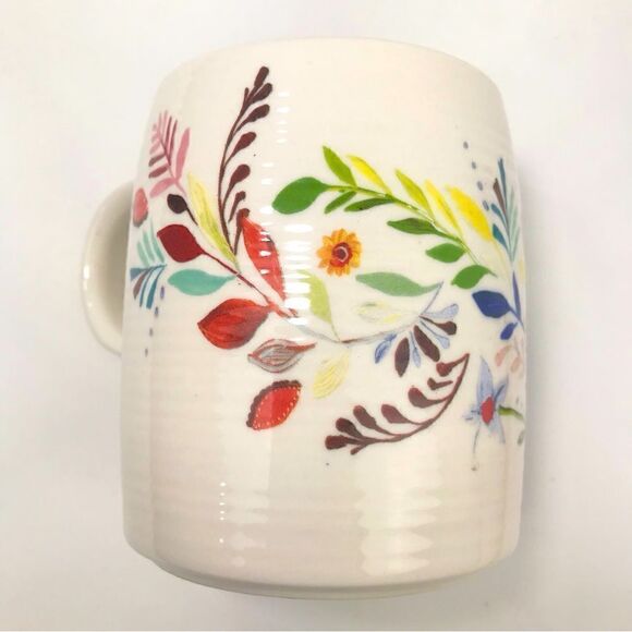 Anthropologie Starla M. Halfmann Petal Pallette Monogram R Floral Artisan Mug - Picture 7 of 13